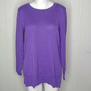 Maison Jules Crew Neck Sweater Small Purple